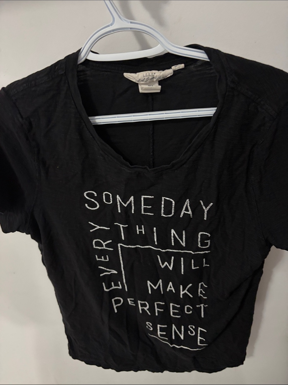 Black Graphic Tee - Someday Text - Unbranded